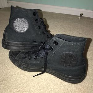 All Black high top converse Chuck Taylor’s